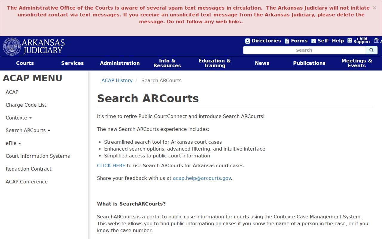 Arkansas Judiciary CourtConnect information for Jefferson County records